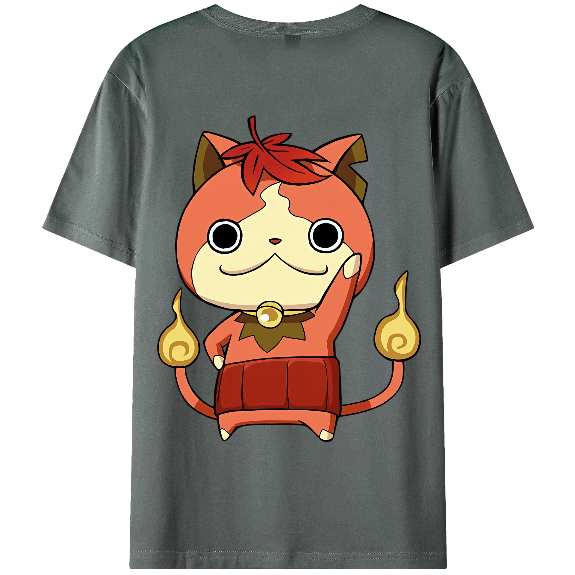 （画像用） 妖怪ウォッチ Yo-kai Watch 綿100％ メンズ半袖Tシャツ（バックプリント） 通気性